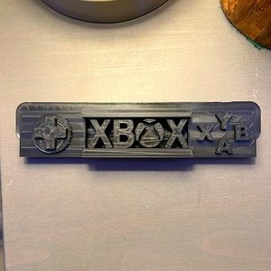 3d printed Xbox sign. 3 colors, red, blue, and black!